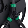 Relaxdays Dévidoir à tuyau d’arrosage (30 m), raccord 1/2", acier et plastique, avec poignée et manivelle, noir/vert