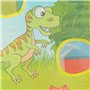 Relaxdays Jeu de Lancer, pour Jeunes Enfants, Motifs de Dinosaures, 4 Sacs à Lancer, intérieur et extérieur. Multicolore
