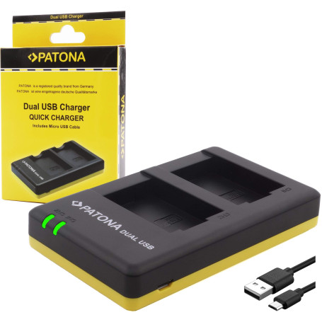 PATONA USB Dual Chargeur 1950 - Compatible avec Batterie Panasonic DMW BLG10 E à Panasonic Lumix DC G110 LX100 II GX9 TZ90 TZ200