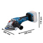 Bosch Professional BITURBO Meuleuse angulaire sans-fil GWS 18V-15 PSC (équivalent à 1 500 W en filaire, sans batteries ni charge