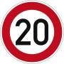 Panneau de signalisation Vitesse maximale autorisée 20km/h | No. 274-20 | Ø 420mm
