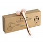 Navaris Rouleau massage visage - Roller de massage en quartz rose pour yeux front joues lèvre cou nez - Roll on facial en design