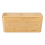 Navaris Boîte Range-Câble Bambou - Boîtier de Rangement 39,4 x 16 x 16 cm pour Câbles TV USB Téléphone Rallonges Multiprises - A