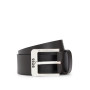 BOSS Hommes Jemio Sz40 Ceinture en cuir de buffle avec boucle logo et garniture argentée