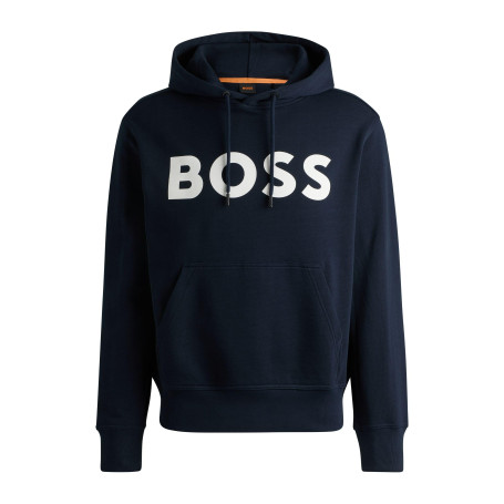BOSS Hommes Webasic Hood Sweat à Capuche Relaxed en Molleton de Coton avec Grand Logo