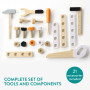 Navaris Établi pour Enfant en Bois - Banc à Outils avec 20 pièces en MDF - Jeu d'éveil et de Construction pour Enfants de 3 Ans
