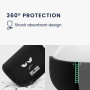 kwmobile Housse pour écouteurs Compatible avec Jabra Elite 8 Active Coque - Coque de Protection en Silicone - Blanc-Noir-Noir