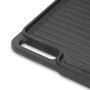 BBQ-TORO Plaque de cuisson rectangulaire en fonte avec poignées - 40 x 23 cm - Réversible, polyvalente et massive - Pour barbecu