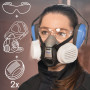 Dräger X-plore 3300 Masque de Protection avec Lunettes de Protection X-pect 8320 et filtres P3 R | Demi-Masque Contre Les Partic