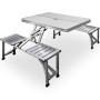 Deuba Table de Pique-Nique Portable - Aluminium avec Fonction Mallette Emplacement pour Parasol