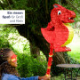ILP Pinata Dragon - Amusant Pour Les Jeux De Fête D'Anniversaire Pour Enfants - Piñata - Avec Baton Pinata et Masque - 40 x 10 x