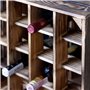LAUBLUST Grand casier à vin Vintage - env. 40x40x29cm, Bois flammé - Casier à Bouteilles 16 Compartiments | Stockage et décorati
