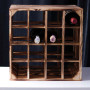 LAUBLUST Grand casier à vin Vintage - env. 40x40x29cm, Bois flammé - Casier à Bouteilles 16 Compartiments | Stockage et décorati