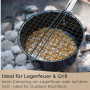 TOPANBIETER999 - Poêle à pop-corn pour feu de camp et barbecue - En acier au carbone - Avec long manche et couvercle grillagé - 