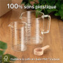 Praknu Verre Doseur en Verre - 1L & 0,5L - Resistant a la Chaleur & au Micro-ondes - Graduation Precise - Ideal pour la Patisser