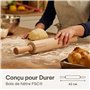 Praknu Rouleau a Patisserie - En Bois de Hêtre Certifié FSC® - Avec Graduation - Poignée Ergonomique - Antiadhésif