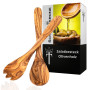 Schwertkrone Ensemble de Couverts à Salade en Bois d'Olivier 30cm - Beauté Naturelle et Durabilité Exceptionnelle