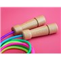 PRECORN Corde à sauter arc-en-ciel de qualité supérieure pour enfants - Avec poignées en bois - Environ 250 cm - Avec amplificat