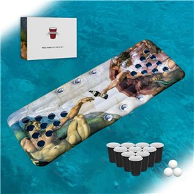 RedCupShop® Matelas Gonflable XXL avec 25 gobelets et 3 balles, 175 x 75 cm, pour Piscine et Plage, Jeu de fête d'été et idée Ca RedCupShop® Matelas Gonflable XXL avec 25 gobelets et 3 balles