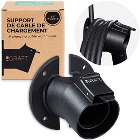 GRAFT Support mural de type 2 pour câble | Support pour voiture électrique à un connecteur IEC 62196-2 | Accessoire pour station GRAFT Support mural de type 2 pour câble | Support pour voiture électrique à un connecteur IEC 62196-2 | Accessoire pour station