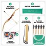 Abowllon® Kit Arc et Flèches Enfant - Arc en Bois avec 10 Flèches, Carquois en Bois et 3 Cibles - Set Tir à l'arc Enfant - Arc E