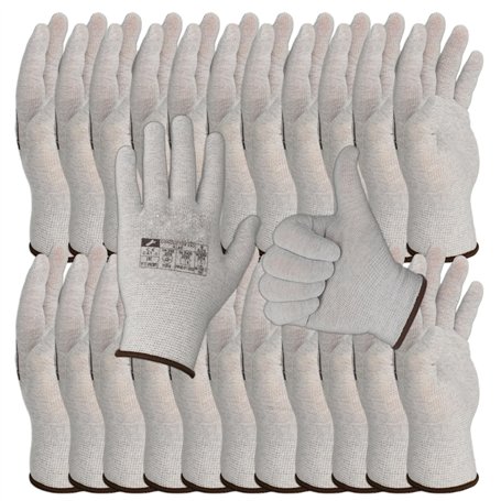 Minadax ESD Lot de 12 paires de gants antistatiques fins Taille S/7 Pour réparation