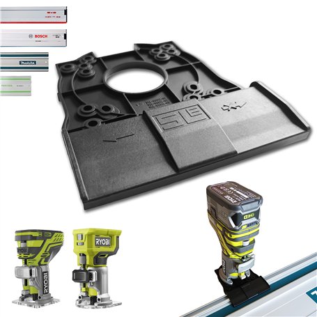 Adaptateur de rail de guidage professionnel pour Ryobi R18TR / RTR18 / AEG BOF 18BL2 Ridgid 18 V Octane™ pour Makita/Bosch/Festo