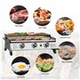 Royal Gourmet Plancha Gaz Propane en Acier Inoxydable, 3 Brûleurs Puissance 7.5kW, Surface Cuisson 61,5 x 32cm avec Grille de Ré