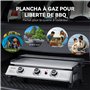Royal Gourmet Plancha Gaz Propane en Acier Inoxydable, 3 Brûleurs Puissance 7.5kW, Surface Cuisson 61,5 x 32cm avec Grille de Ré