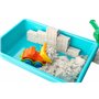 Kit Sable Magique Chantier de Construction 1Kg avec Bac à Sable, Camion, Tractopelle, Pelle, Râteau et Briques Sable magique pou