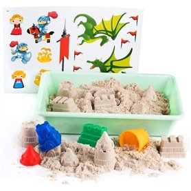 1kg de Sable Magique avec les Moules Chateau Fort Jouet avec Bac à Sable - Sable à Modeler pour les enfants pour les Jeux de Sab 1kg de Sable Magique avec les Moules Chateau Fort Jouet avec Bac à Sable - Sable à Modeler pour les enfants pour les Jeux de Sab