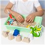 1kg de Sable Magique avec les Moules Chateau Fort Jouet avec Bac à Sable - Sable à Modeler pour les enfants pour les Jeux de Sab