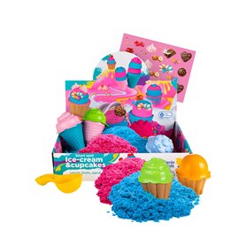1 kg de Sable Magique pour les Enfants 2 Couleurs de Sable avec 8 Moules Kit Cupcake et Glace avec Accessoires pour Sable à Mode 1 kg de Sable Magique pour les Enfants 2 Couleurs de Sable avec 8 Moules Kit Cupcake et Glace avec Accessoires pour Sable à Mode