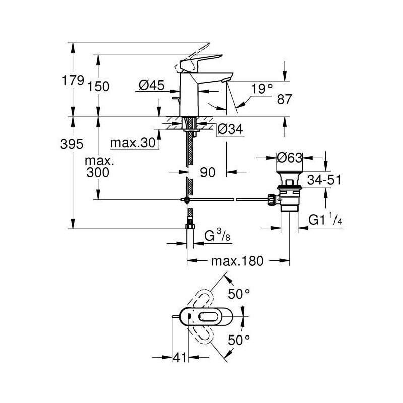 Image secondaire de Mitigeur de lavabo monocommande Bauloop taille S - GROHE - 23335000