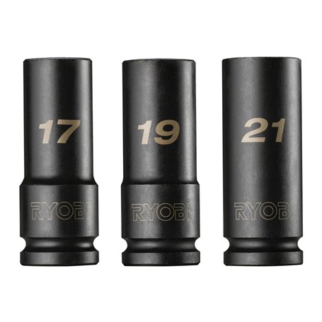 RYOBI - Lot de 3 douilles hexagonales 1/2" (17