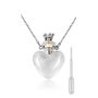 ds. distinctive style Collier en Forme de Fiole de Cœur avec Pendentif Bouteille de Parfum - Collier pour Liquide Commémoratif -