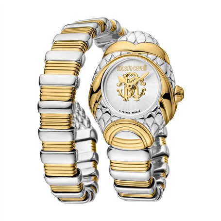 Roberto Cavalli by Franck Muller Femmes Analogique Quartz Montre avec Bracelet en Acier Inoxydable RV1L162M0051