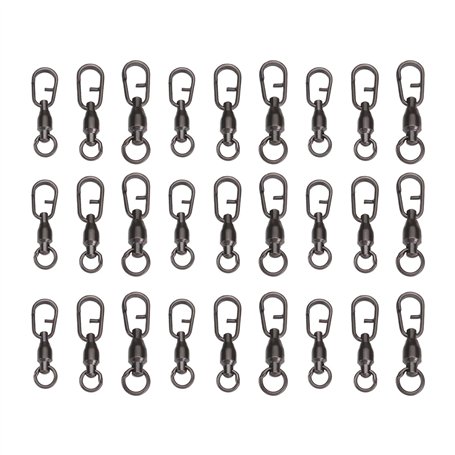 YINETTECH 30x émerillons à Roulement à Billes de Pêche avec Anneaux Fendus Ovales pour Leurres à Anneau Fendu d'eau Douce Et d'e
