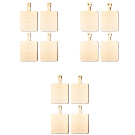 Hausdec 12 PièCes Mini Planches à DéCouper en Bois Vierges avec PoignéE Petite Planche à DéCouper Bricolage Cuisine Cuisson LéGu