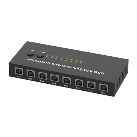BOFRHME ContrrLeur Synchrone USB K/M Commutateur KVM à 8 Ports Plusieurs Ordinateurs Partagent 1 Ensemble de Souris et de