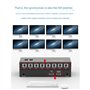BOFRHME ContrrLeur Synchrone USB K/M Commutateur KVM à 8 Ports Plusieurs Ordinateurs Partagent 1 Ensemble de Souris et de