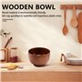 Tiamu Bol en naturel bois de jujube avec cuillères, japonais bol à soupe de nouilles de riz, Petits à dessert, bol à Salade Serv