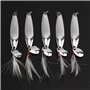 OriGlam Lot de 5 Leurres de Pêche Durs - Kit en Métal Avec Hameçons Triples pour Saumon et Bar
