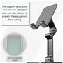 Vortex Support de Tablette pour téléphone Portable Pliable à Hauteur réglable, Support de Station d'accueil ABS Compatible, télé