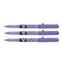 PILOT Lot de 3 Stylos roller V Ball VB5 Encre liquide Pte métal Fine Violet