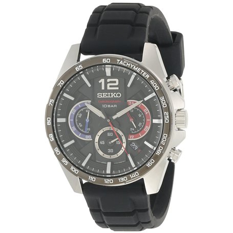 Seiko Hommes Analogique Quartz Montre avec Bracelet en Silicone SSB347P1