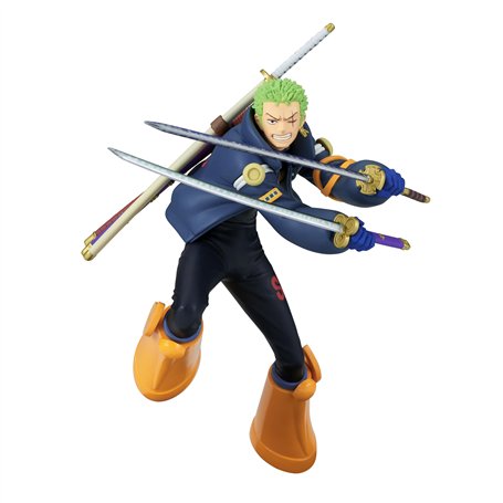 Statue Zoro avec Costume Tête D'Œuf Katanas 16 Cm
