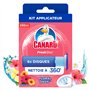 Canard WC Fresh Disc Floral Oasis - Bloc WC Sans Cage Nettoyant - Nettoie à 360° - Nouvel Emballage 100% Carton - 1 Applicateur