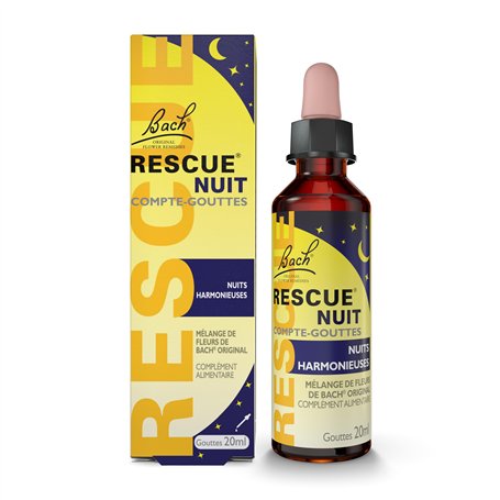 RESCUE NUIT - Compte-Gouttes - Mélange de 6 Fleurs de Bach Original - Nuits sereines & Se coucher avec l'esprit léger - Pensées