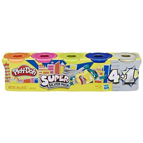 Hasbro- Play-Doh Super Couleur Paquet de 5 Boîtes